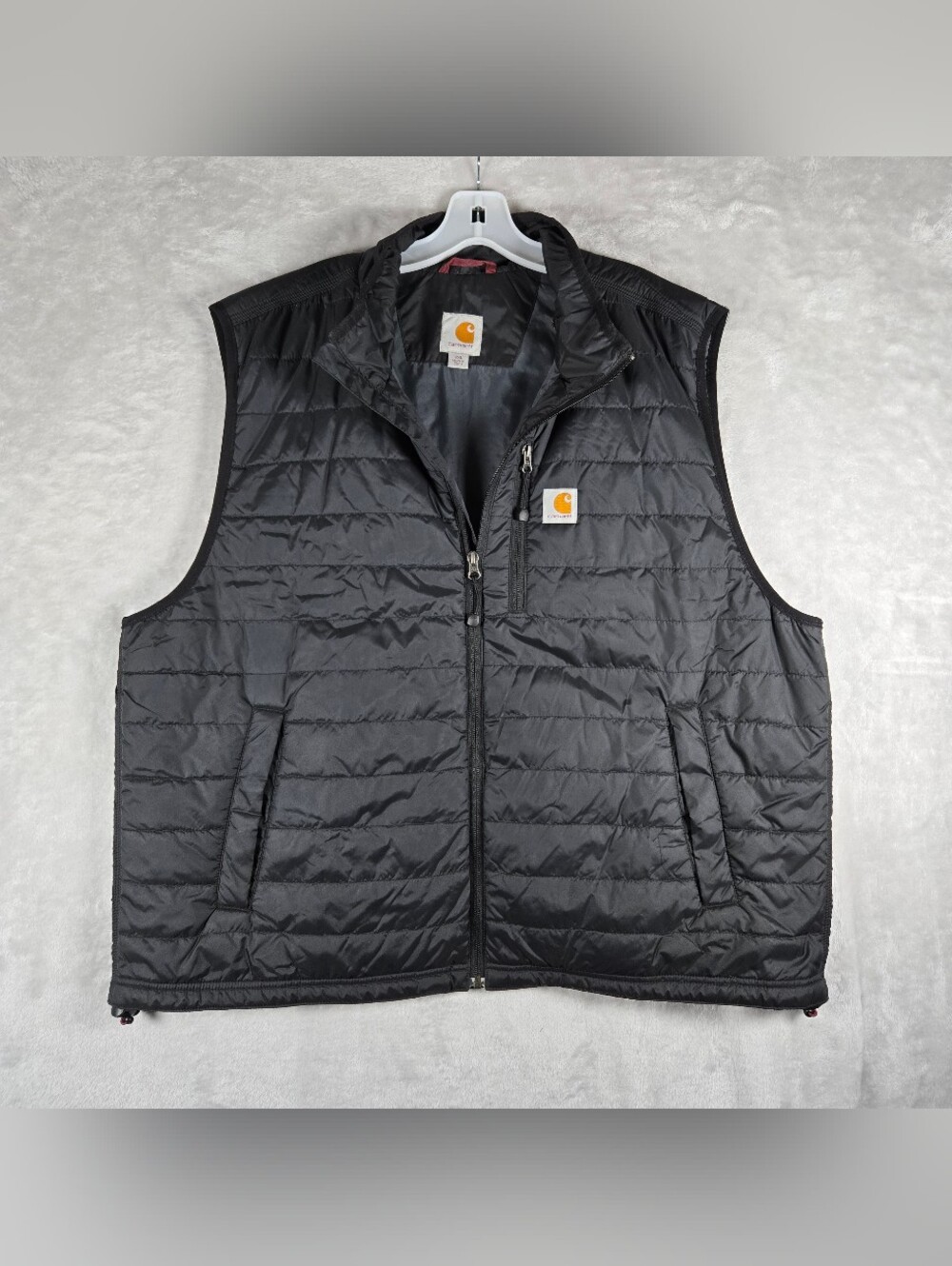 Carhartt Puffer Insulated Vest Mens Size XXL 2XL Black Full Zip Everyday